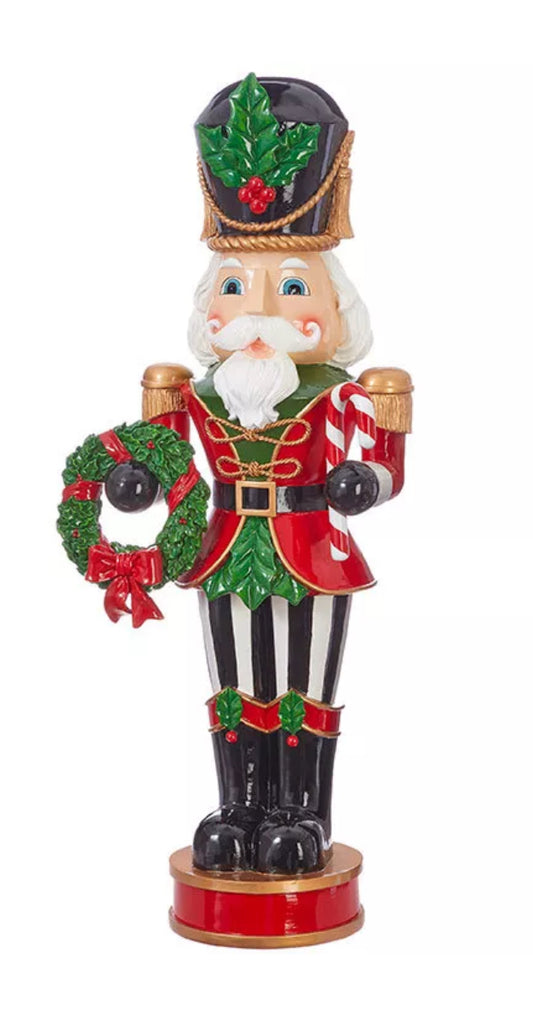 STANDING NUTCRACKER Red Green & Wreath Christmas NEW RAZ 3901681