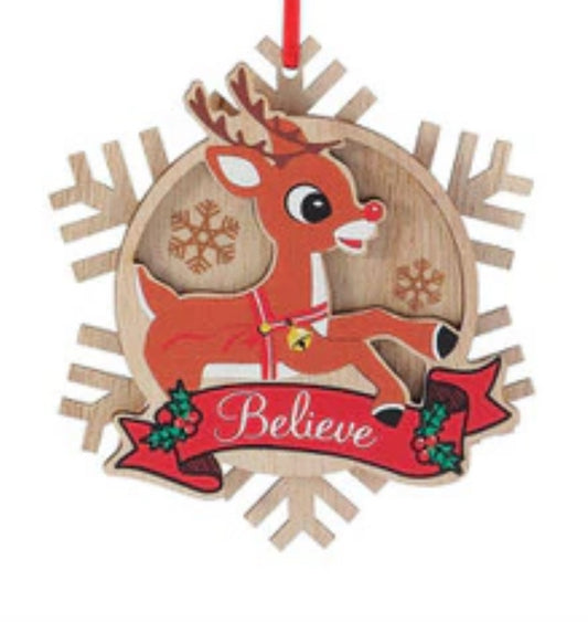 Rudolph Wooden Ornament