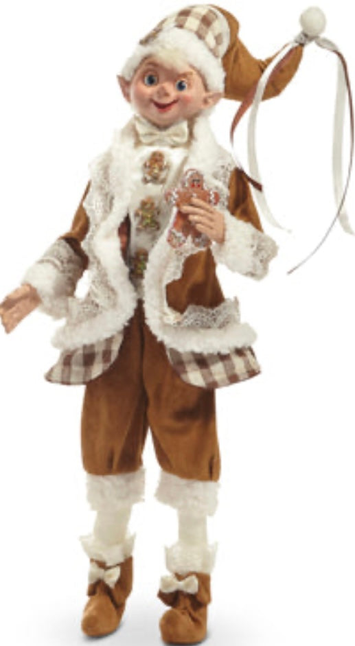 16" POSABLE GINGERBREAD ELF