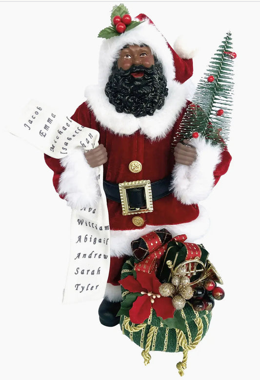 12" Black Christmas Night Claus