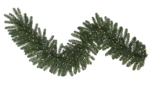 Vickerman 9' x 14" Oregon Fir Artificial Christmas Garland, Warm White LED Lights