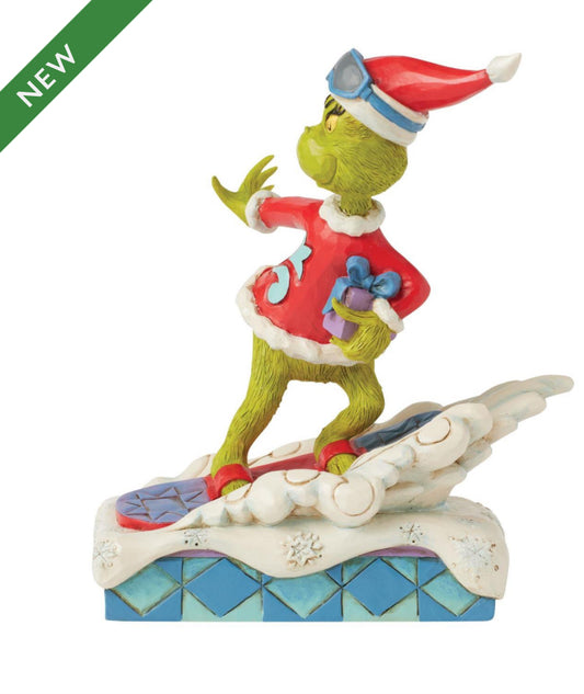 Grinch Snowboarding Figure
