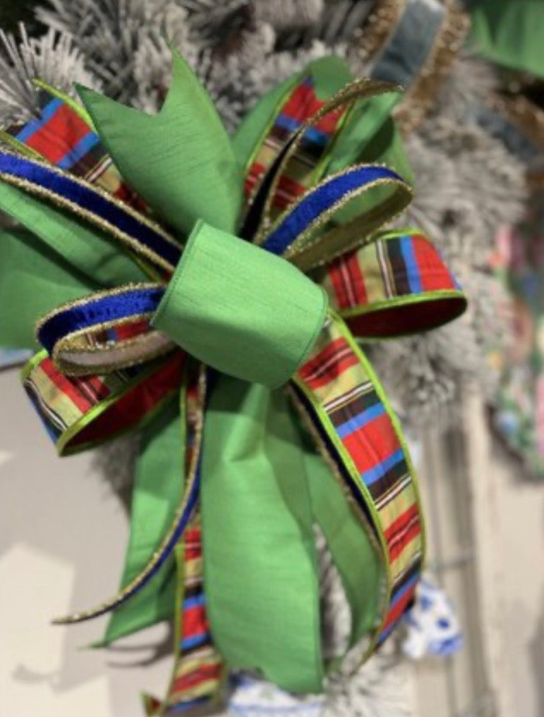 Velvet Metallic Dupion DBL Fused Tinsel Edge Blue-1x10yd