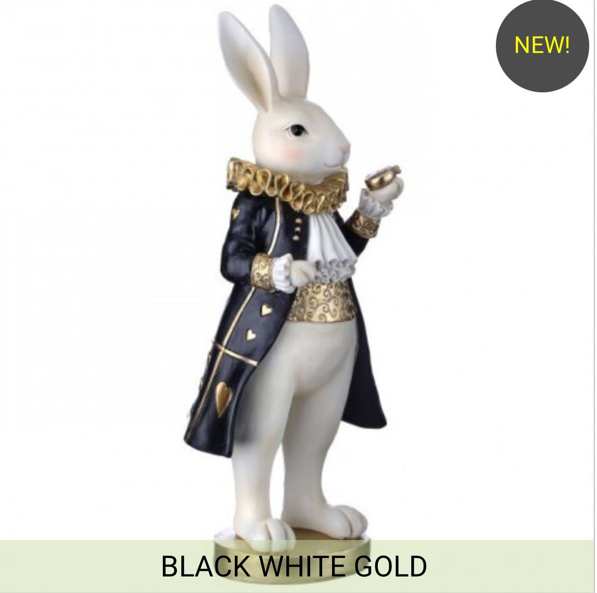 13.5" RESIN ROYAL BUNNY