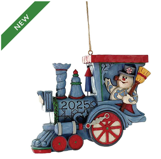 Dated 2025 Frosty in Train Ornament