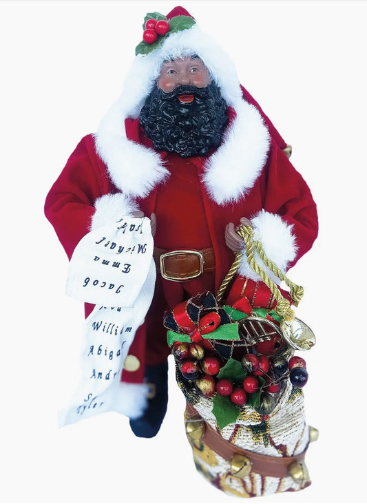 12" Black Claus Checking His List