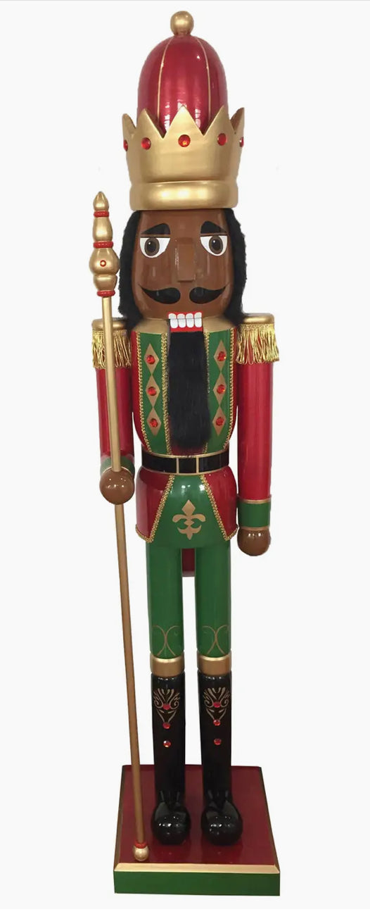 60" Black Bejeweled King Nutcracker