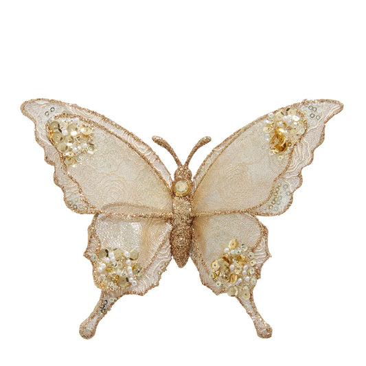 Gold Butterfly Clip-On Ornament