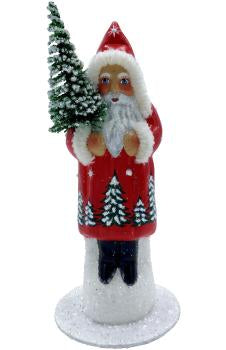 23151 - Schaller Paper Mache Candy Container Red with Trees