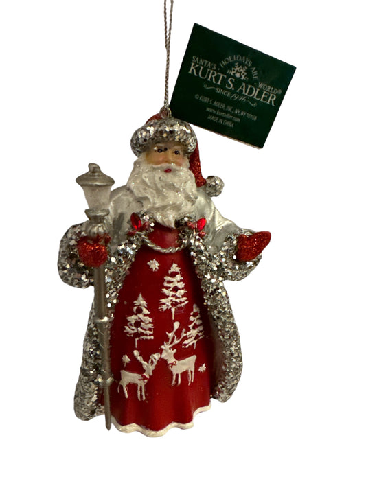 Kurt Adler Red and Silver Santa