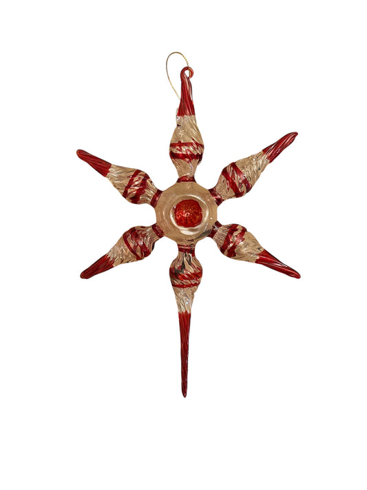 Park Hill Peppermint Twist Blown Glass Starburst Ornament