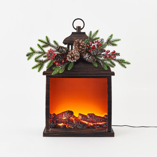 Fire Light Lantern w/Berry Sprig & Adaptor