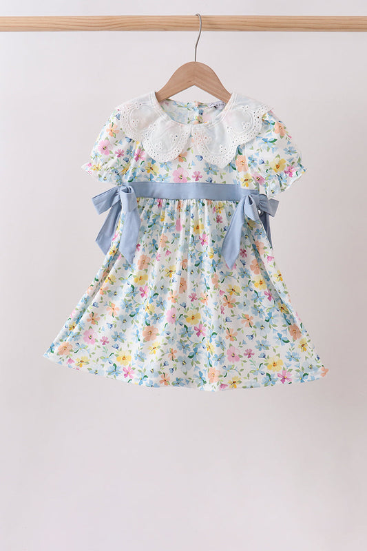 Blue Floral Lace Dress