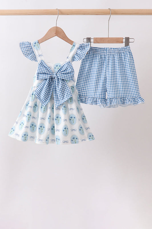 Blue Retro Floral Set