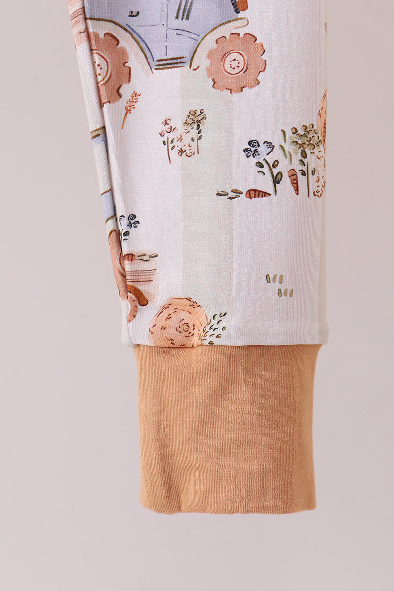 Khaki Farm bamboo Pajama Set