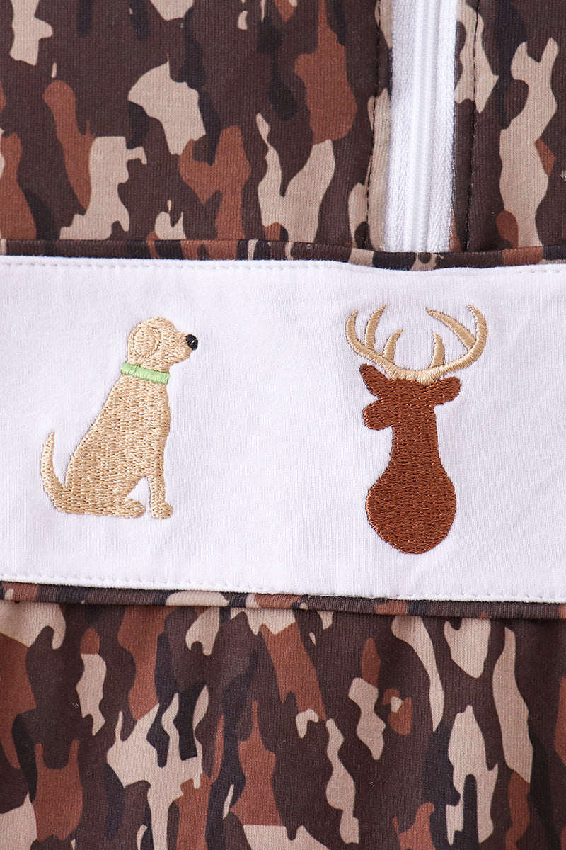 Camouflage hunting embroidery pullover