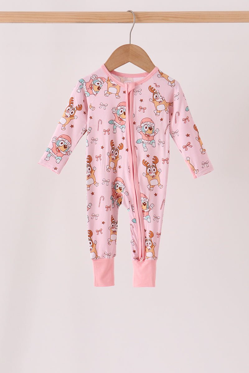 Pink bluey bamboo romper