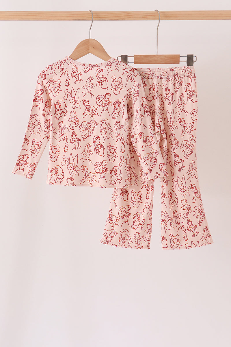 Khaki princess bamboo mom&me pants set