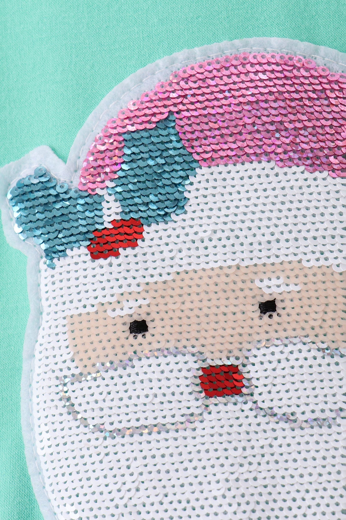 Mint Santa Sequin Mom&me Top
