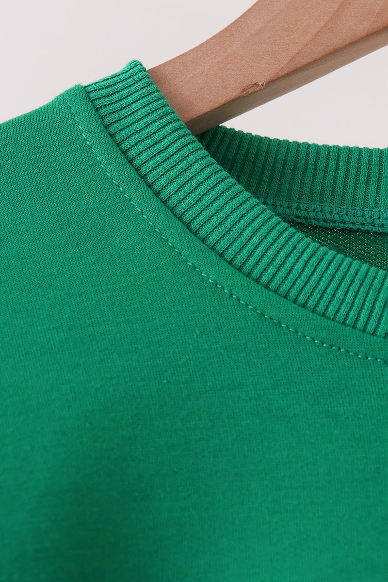 Green Santa Sequin Mom&me Top