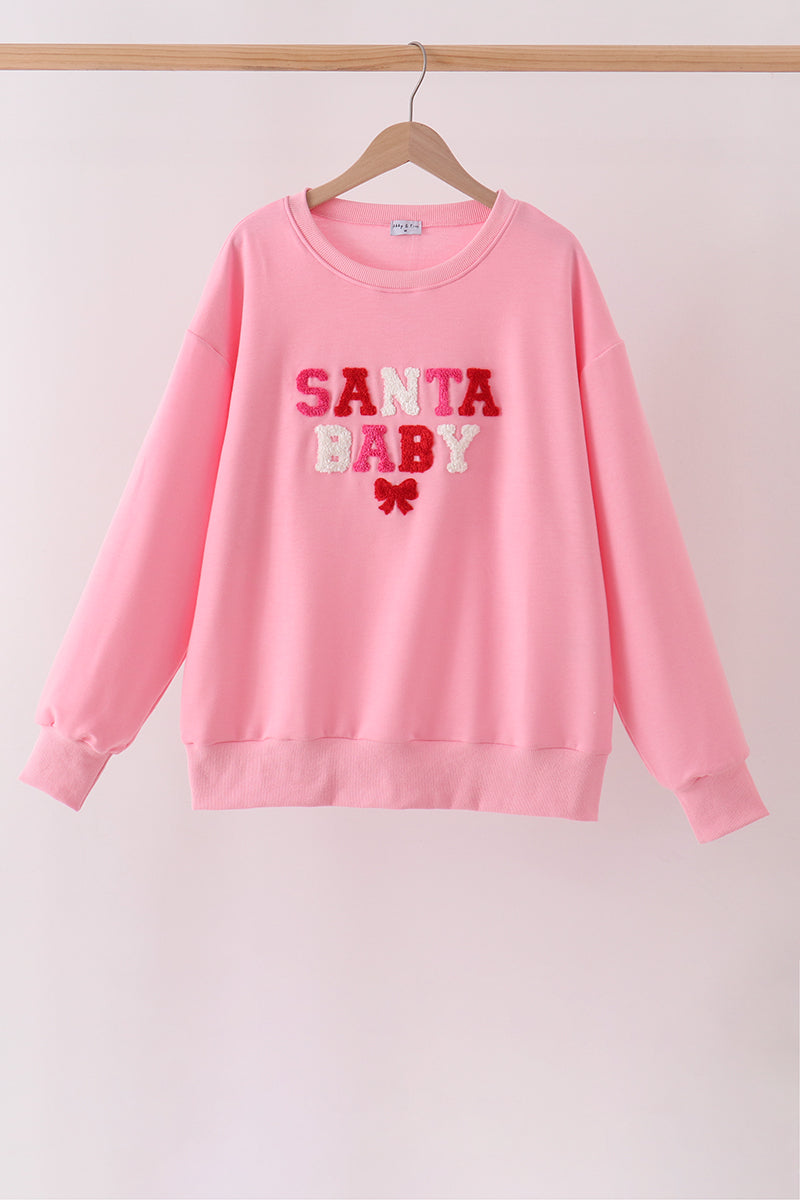 Pink Santa Baby French Knot Mom&me Top