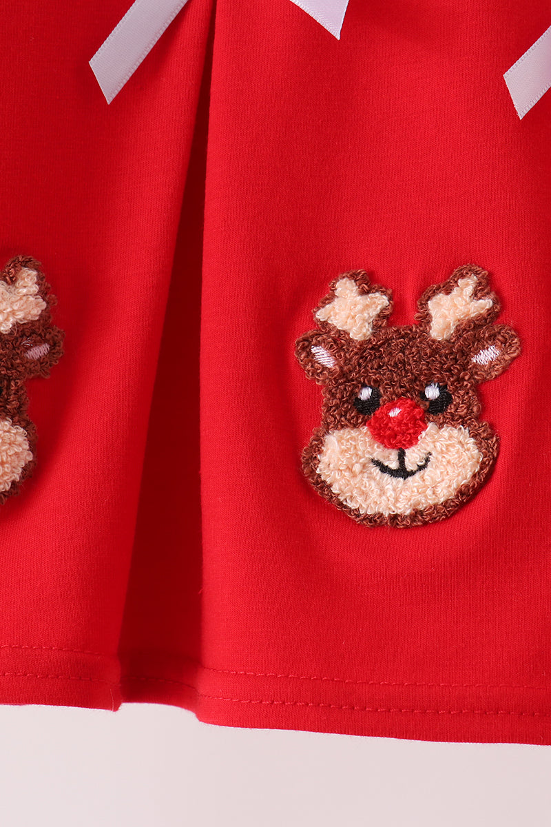 Red Reindeer French Knot Bloomer Set