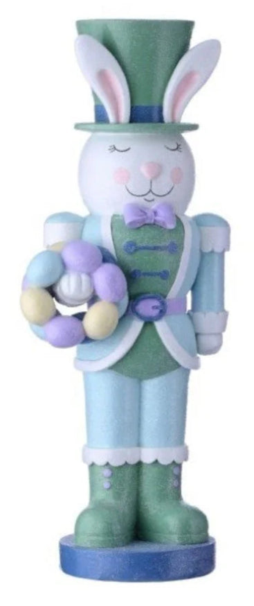 14" RESIN SWEETS BUNNY SOLDIERS-Green Hat