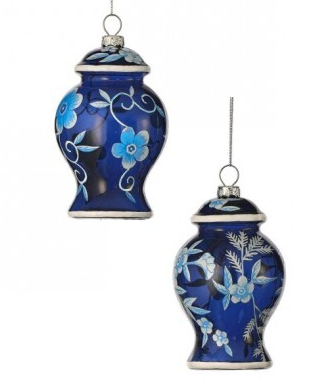4.5"GLS FLORAL URN ORNAMENT