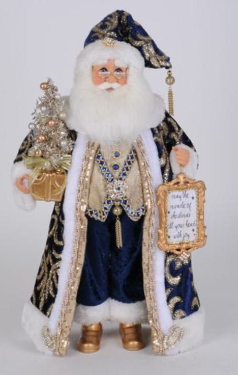 Lighted Midnight Blue Santa