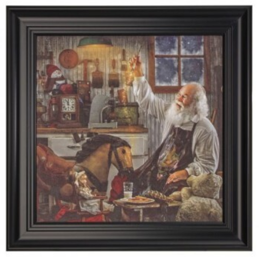 16X16" SANTA WORKSHOP FRAMED ART