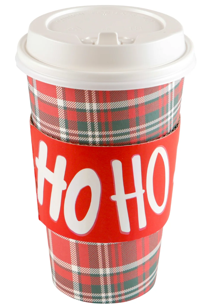Plaid Beverage Cups with Lid 8 PCK