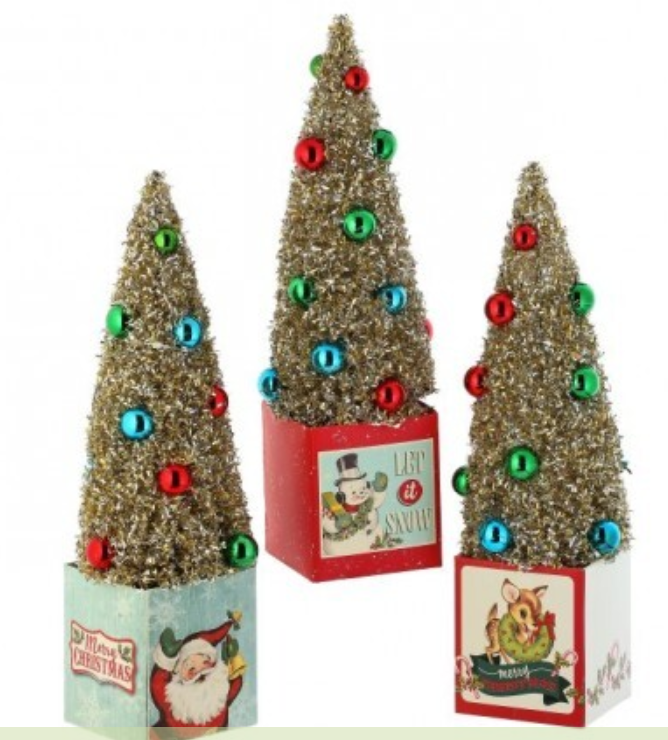 12" RETRO GIFT BOX W/TREE
