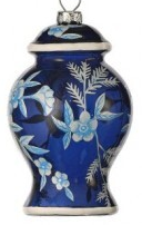 4.5"GLS FLORAL URN ORNAMENT