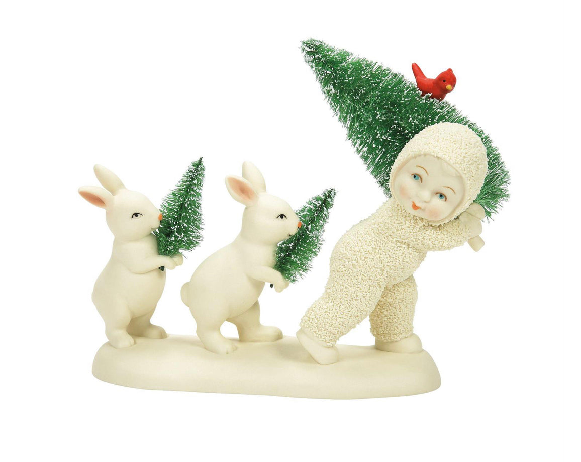 Christmas Tree Bunnies Snowbabies - E & C Creations