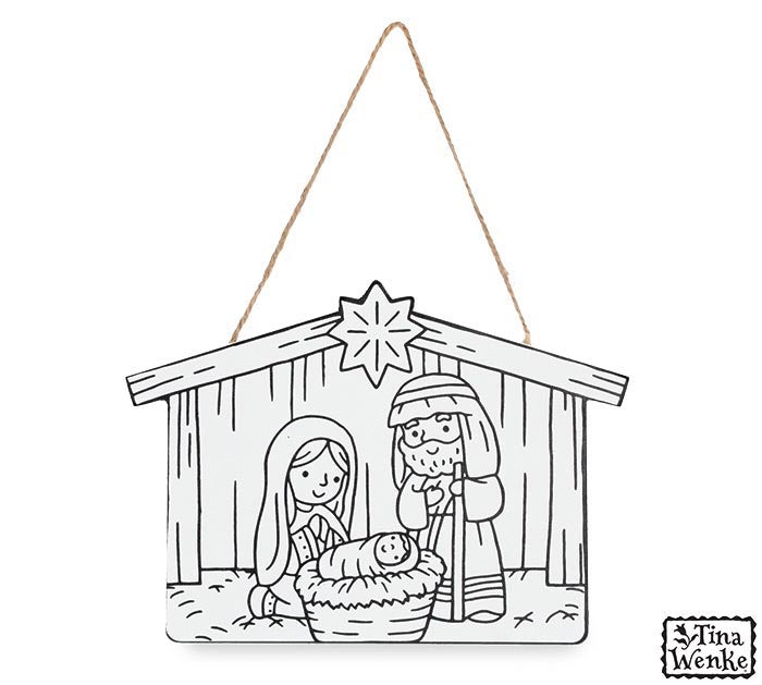 COLOR ME HOLY FAMILY ORNAMENT