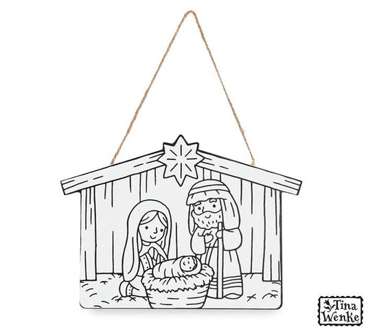 COLOR ME HOLY FAMILY ORNAMENT