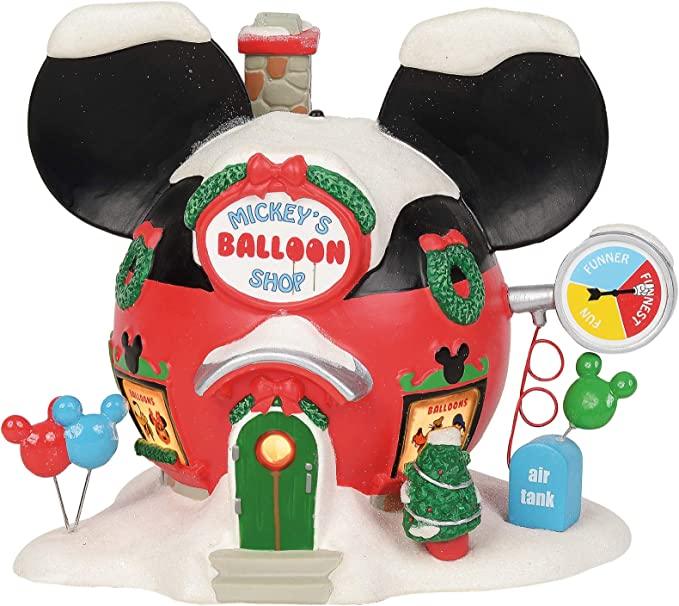 Department 56 Disney Village Mickey's Balloon Inflators Lit Building, 6.75 Inch, Multicolor - E & C Creations