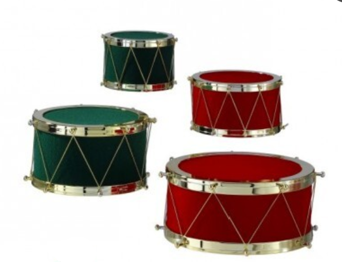 Flocked Drum Set: Red/Green