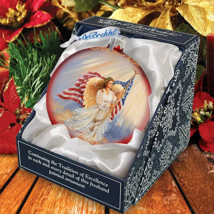 American Angel Glass Ornament Holiday By Gelsinger