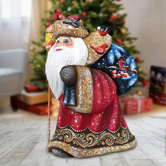 Woodcarved Handpainted Happy Traveler Yuletide G.DeBrekht