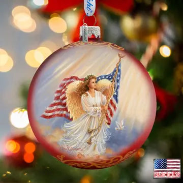 American Angel Glass Ornament Holiday By Gelsinger