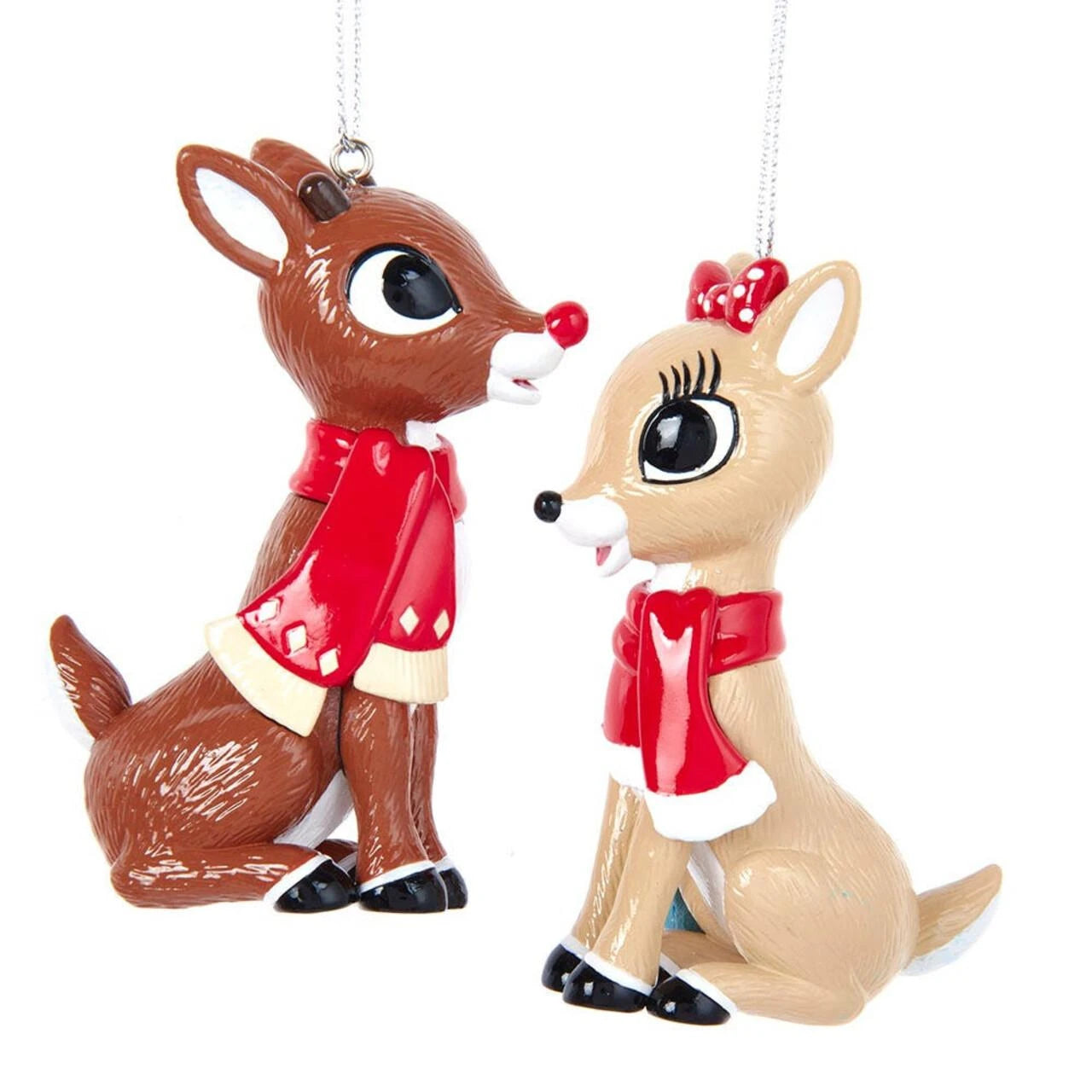 Rudolph The Red Nose Reindeer® and Clarice With Scarf Ornaments