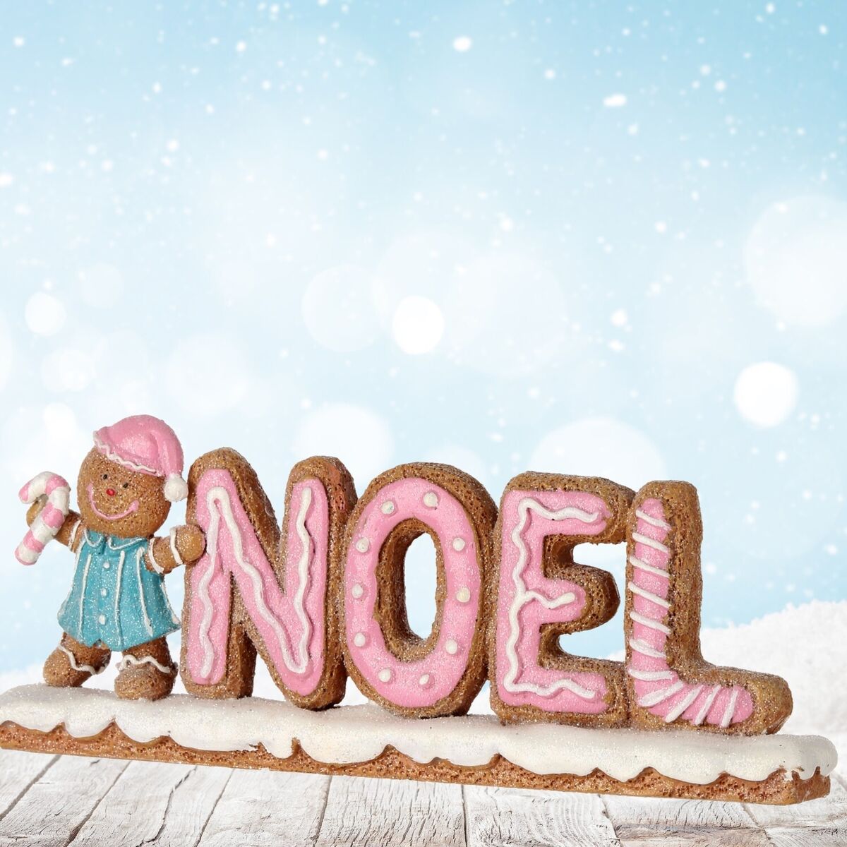 8" RESIN "NOEL" CANDY TABLE PIECE