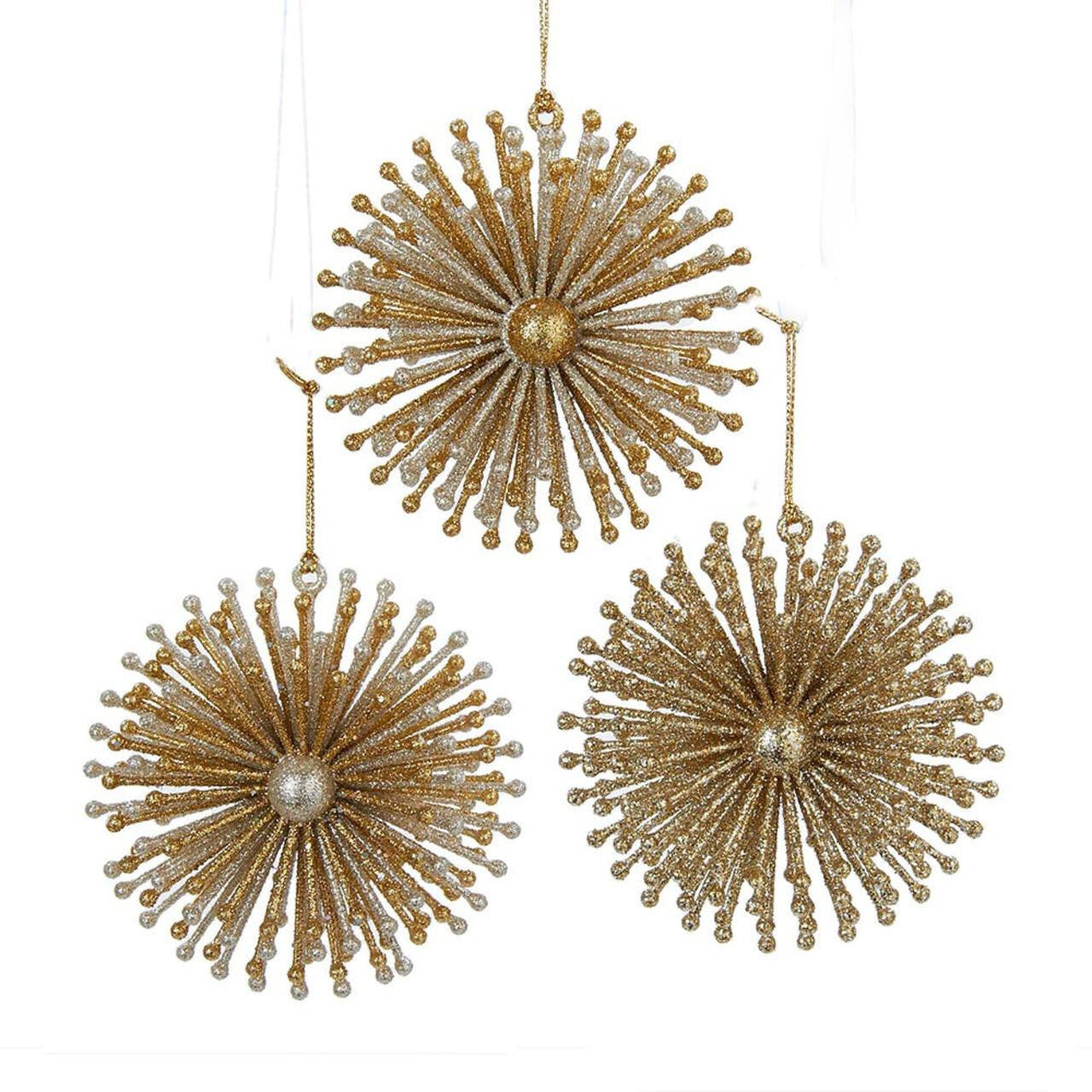 Gold and Silver Burst Snowflake Acrylic Ornament