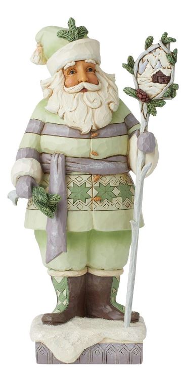 White Woodland Santa w/Staff - E & C Creations